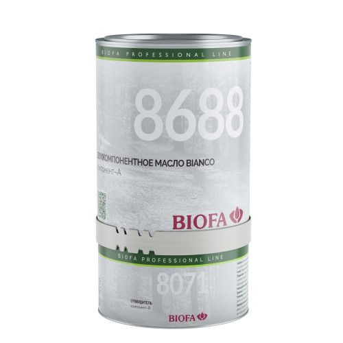 8688/8071 BIOFA BIANCO промышленное двухкомпонентное масло для светлых пород древесины